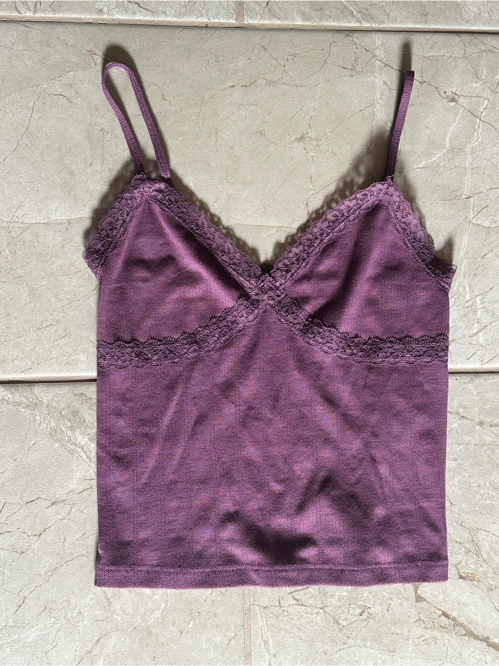 Aeropostale spaghetti strap tank top camisole crop top XS plum purple